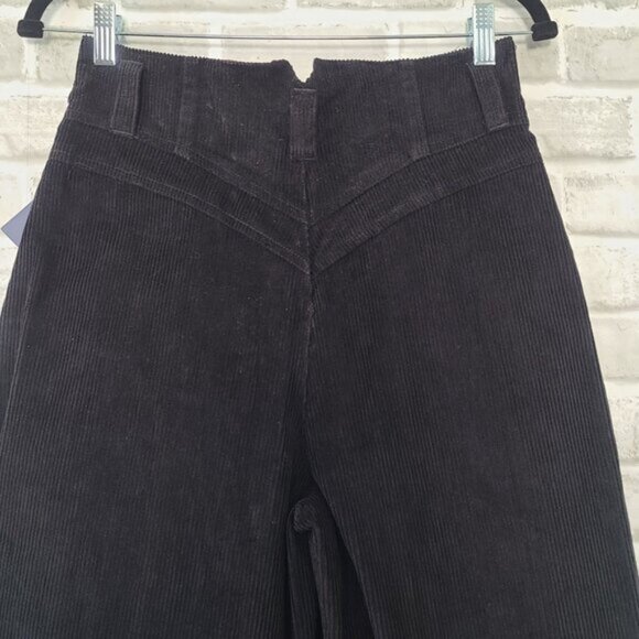 Vtg Hunters Run High Waisted Black Corduroy Pants NOS Tapered Pleated 12 Preppy - Picture 3 of 10